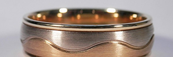 White & Yellow Gold Mens Ring